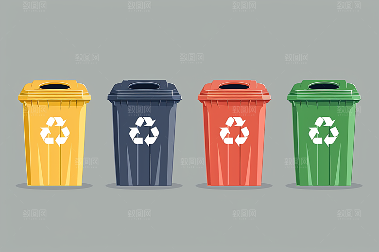 垃圾分类插画低碳素材