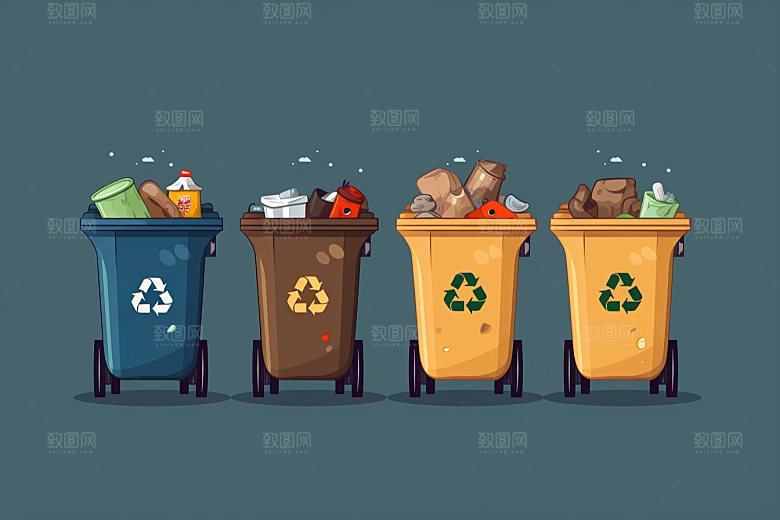 垃圾分类低碳清洁素材