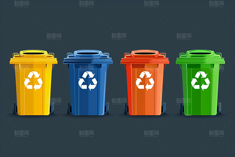 垃圾分类清洁垃圾桶素材