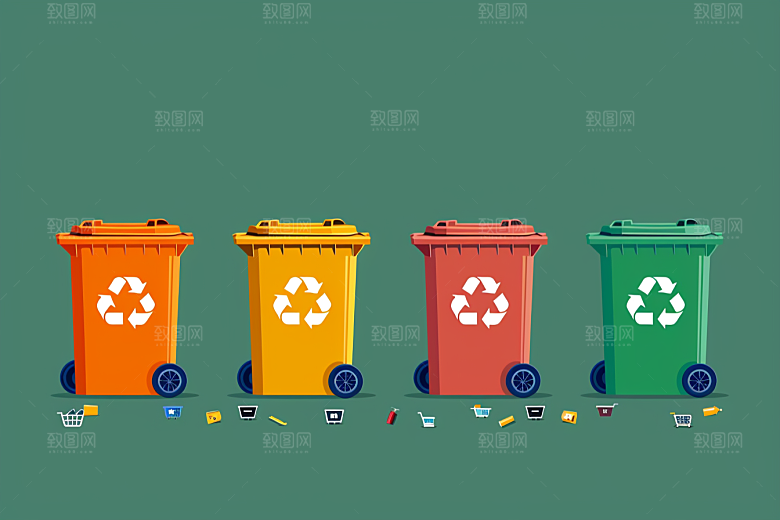 垃圾分类绿色可持续发展素材