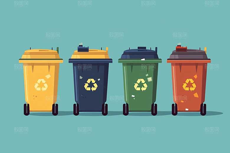 垃圾分类低碳清洁素材