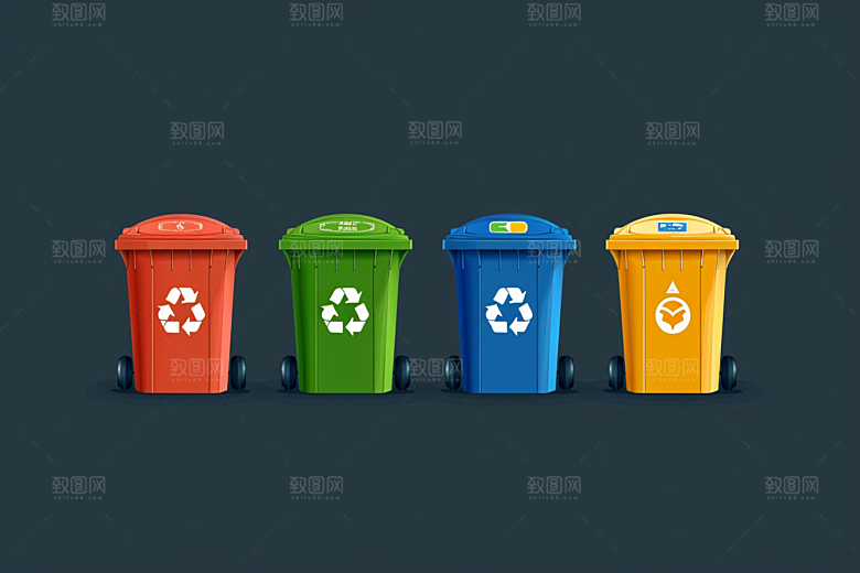 垃圾分类插画环保素材