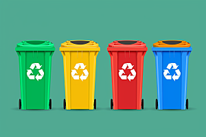 垃圾分类低碳垃圾桶素材