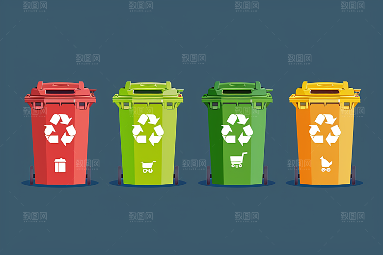 垃圾分类垃圾桶环保素材