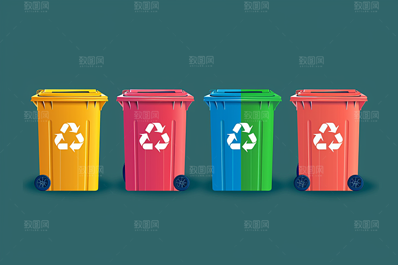 垃圾分类垃圾桶环保素材