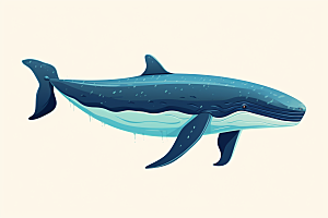 幻想天空鲸鱼美好手绘插画