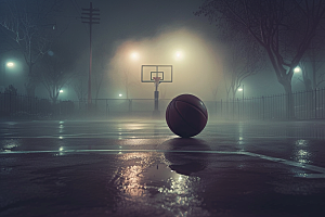 篮球场景体育器材素材