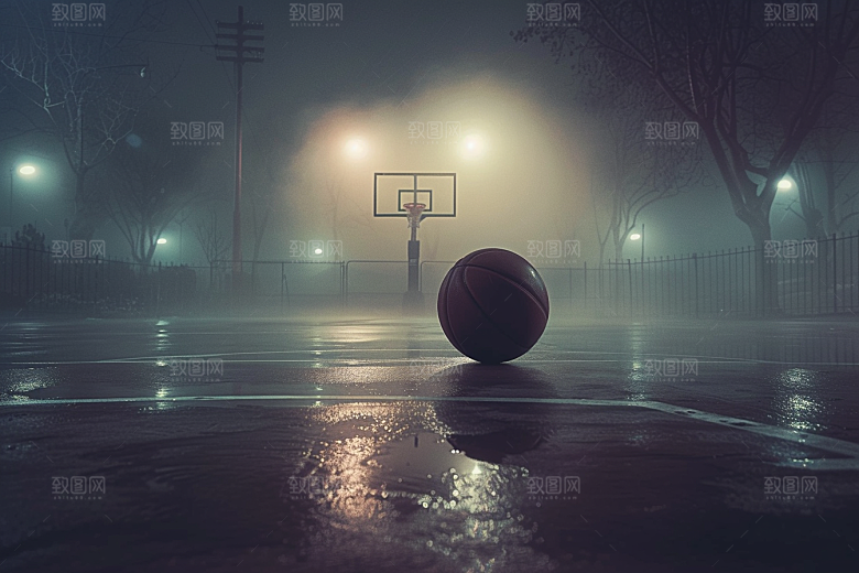 篮球场景体育器材素材