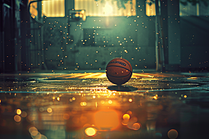 篮球锻炼篮球场素材