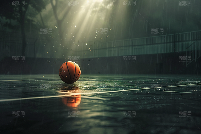 篮球锻炼篮球场素材