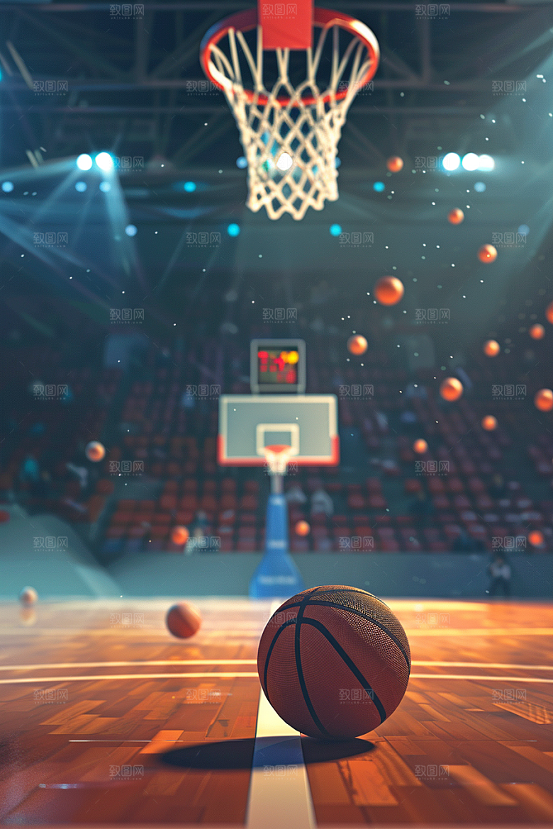 篮球篮球场NBA素材