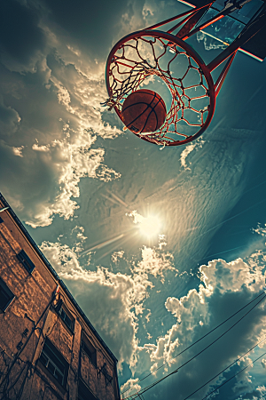 篮球篮球场球类运动素材