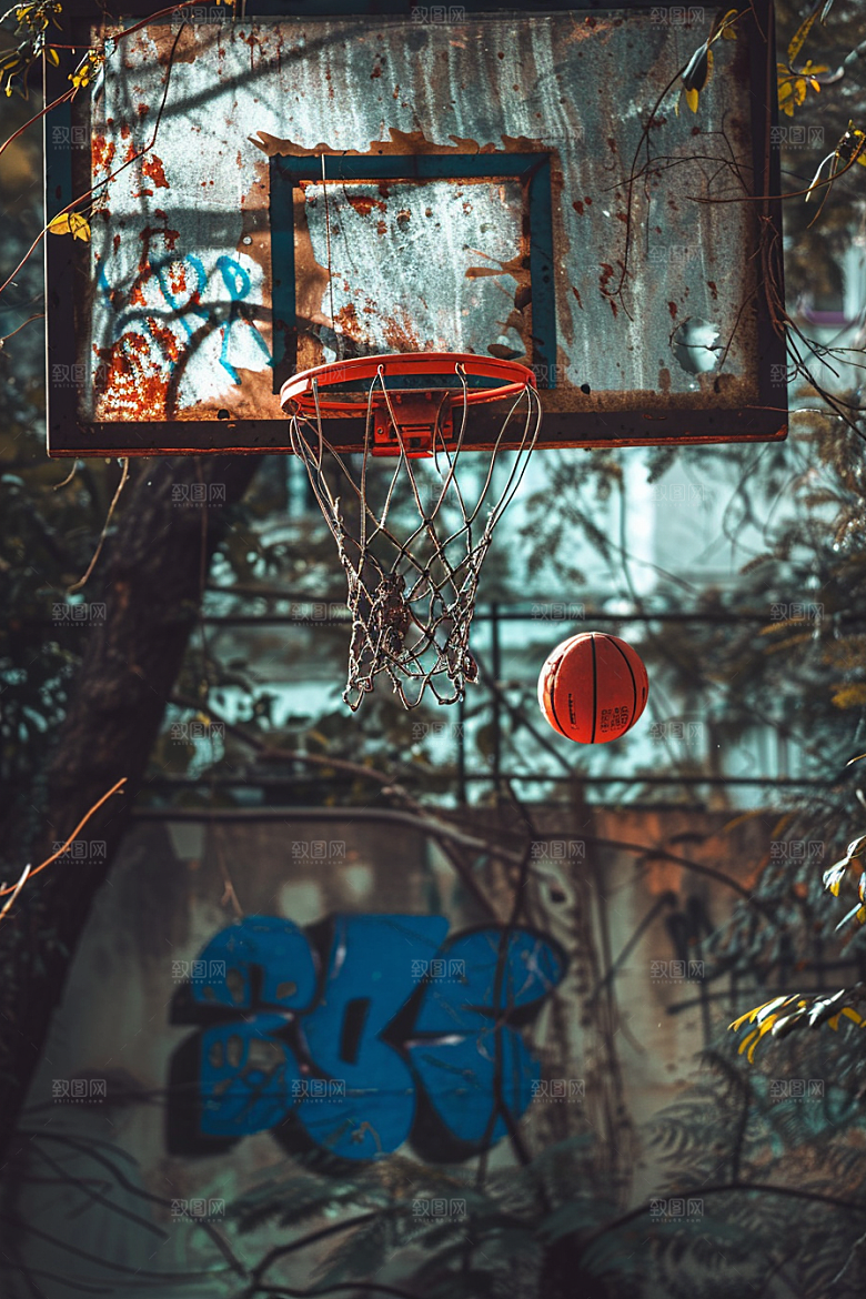 篮球篮球场场景素材