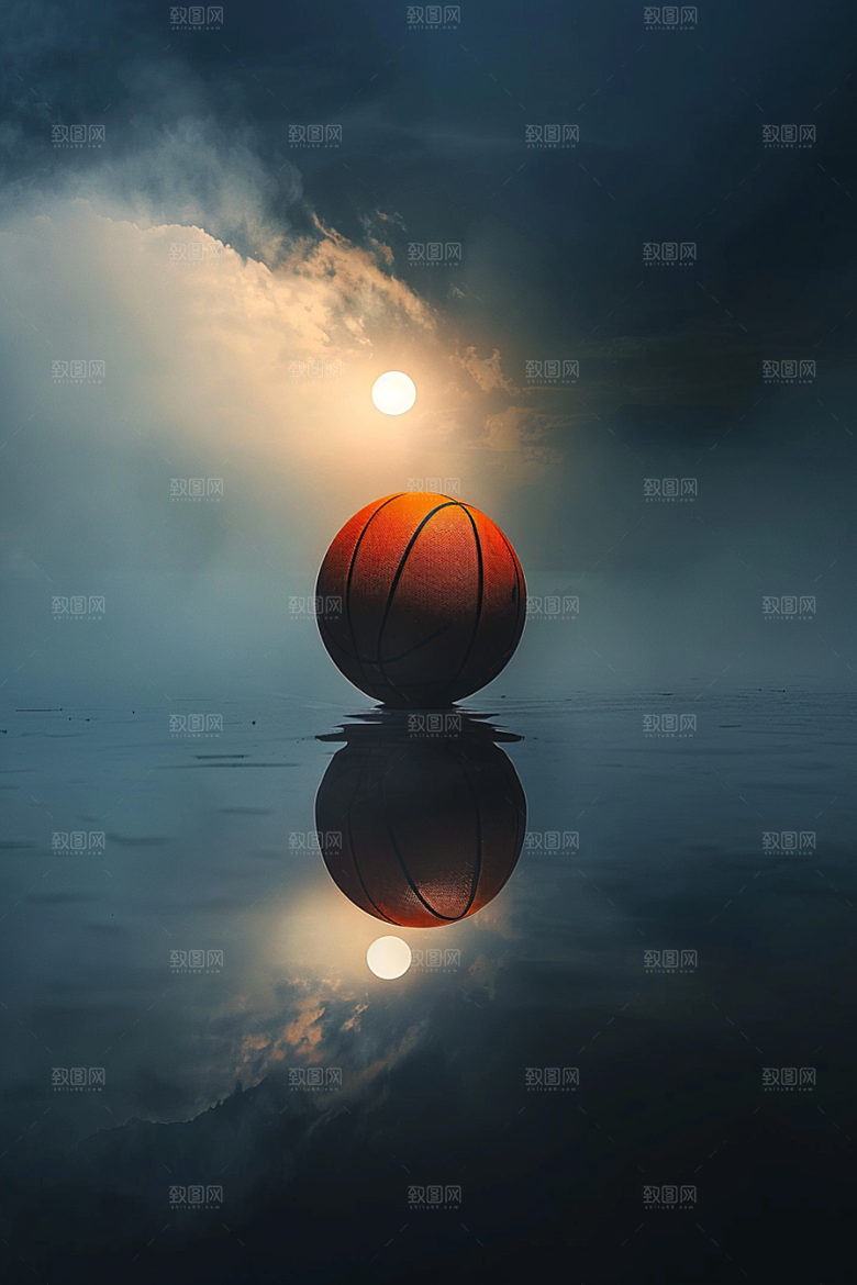 篮球场景体育器材素材