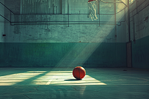 篮球篮球场体育课素材