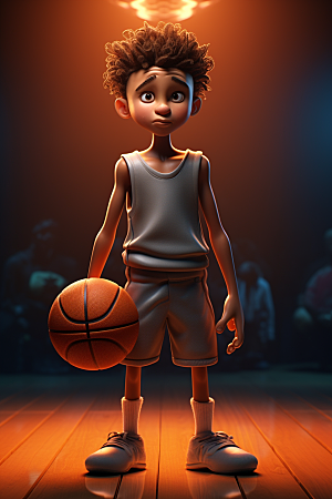 篮球少年健身运动模型