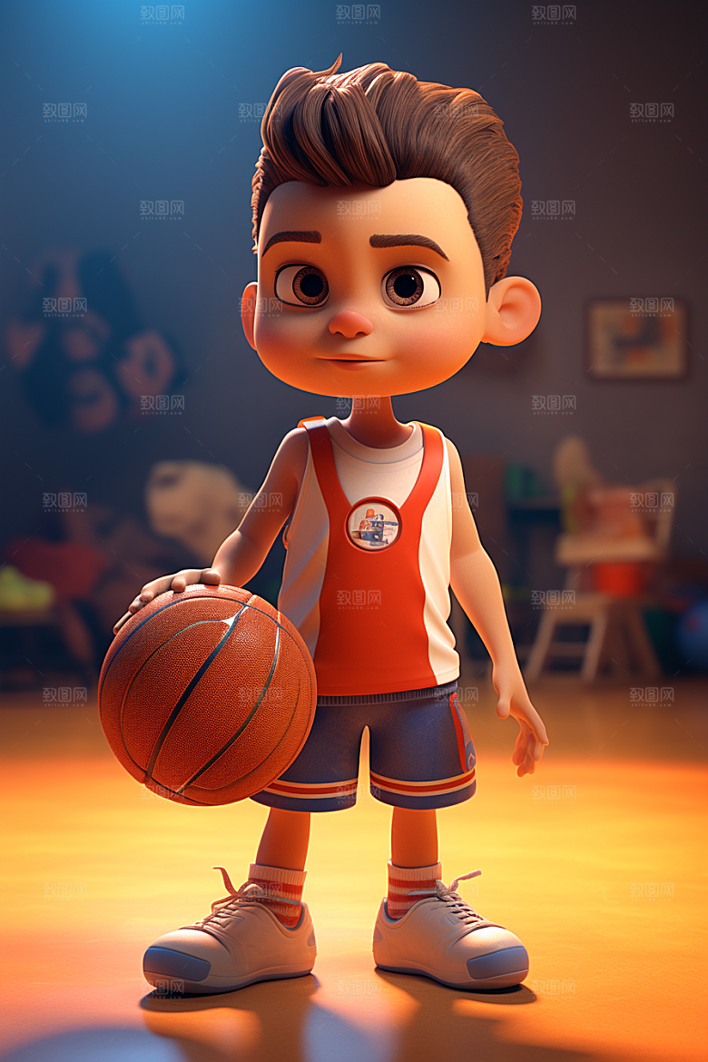 篮球少年体育3D模型