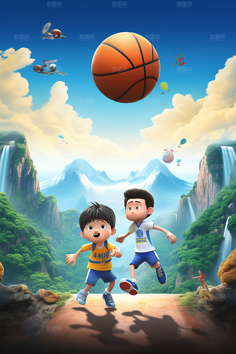 篮球少年3D健身模型