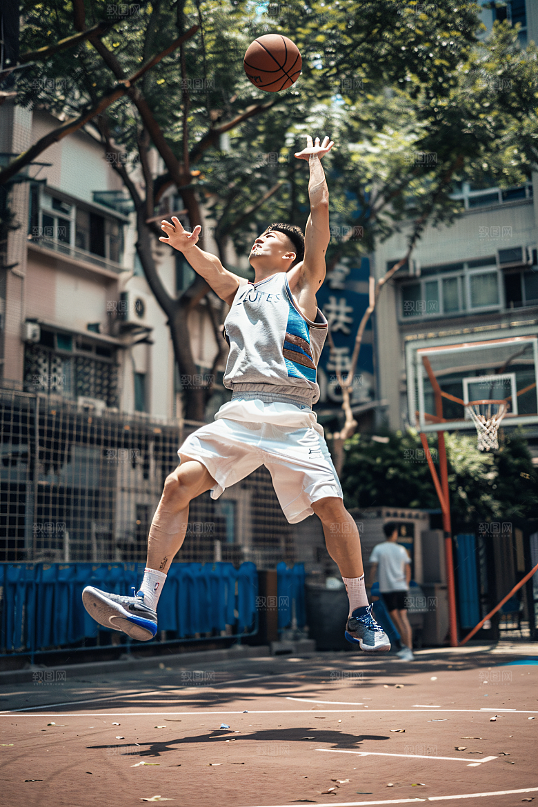 打篮球的人扣篮投篮摄影图