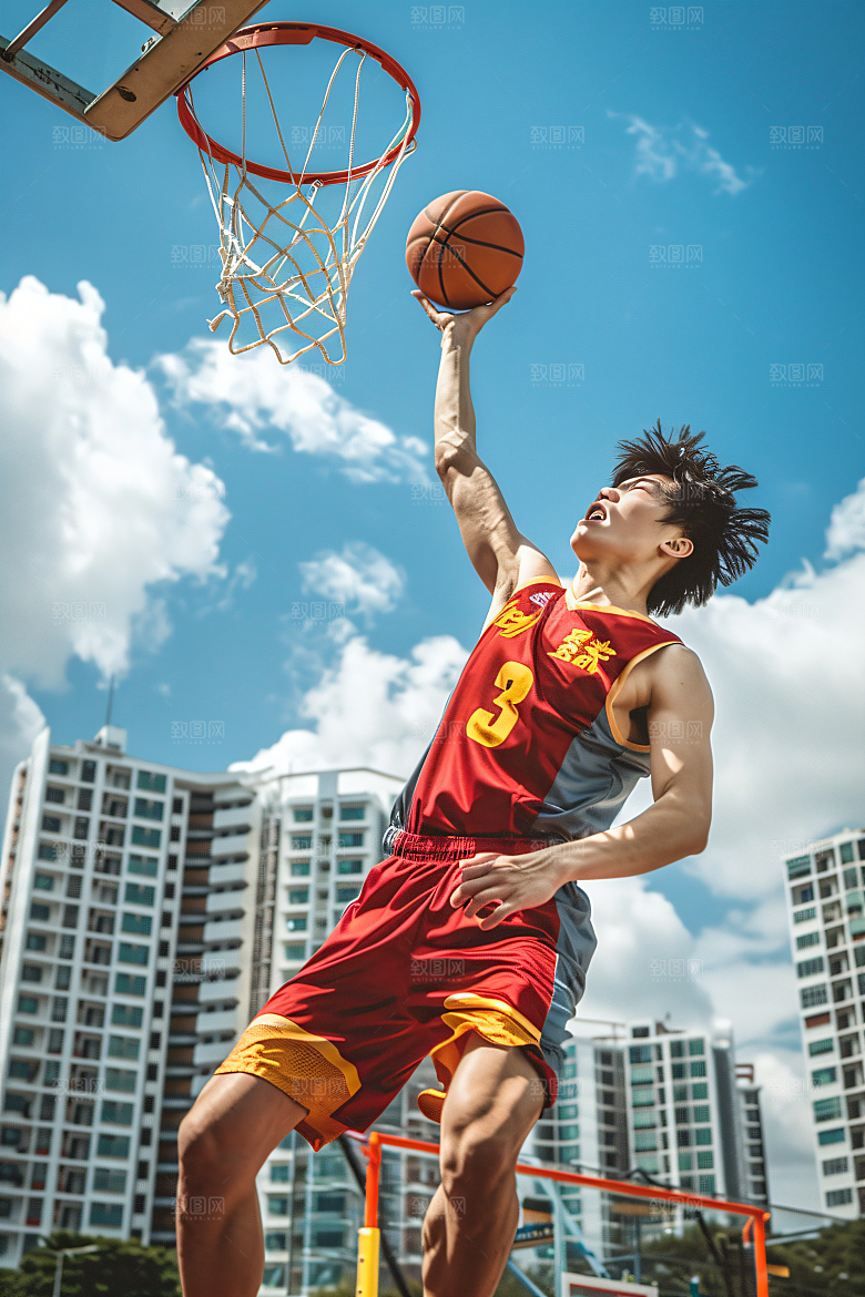 打篮球的人高清运动摄影图