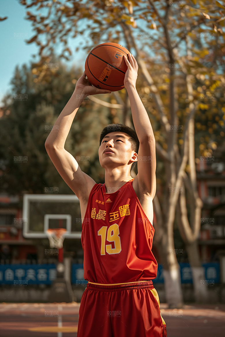打篮球的人灌篮肖像摄影图