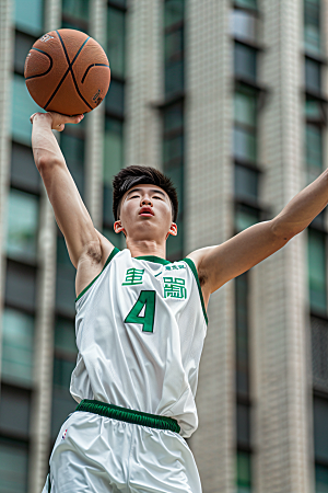 打篮球的人投篮人物摄影图