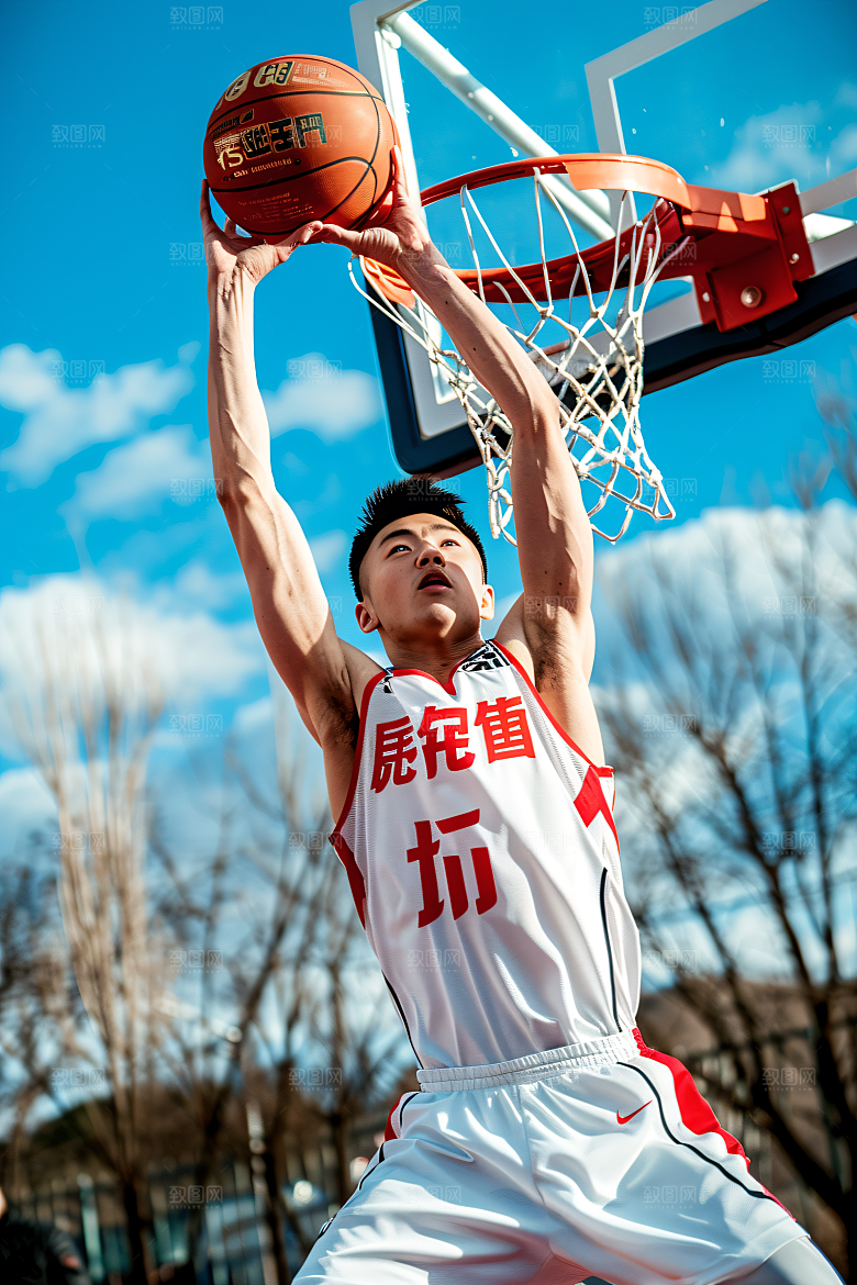 打篮球的人健身活力摄影图