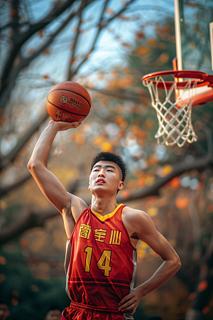 打篮球的人肖像健康摄影图
