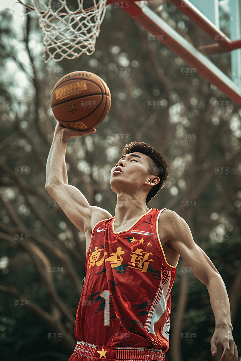 打篮球的人投篮体育摄影图