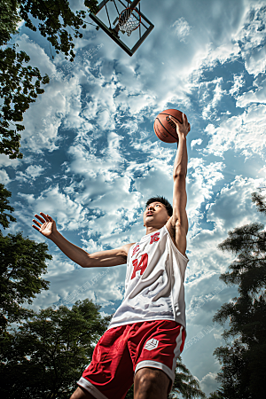打篮球的人运动肖像摄影图