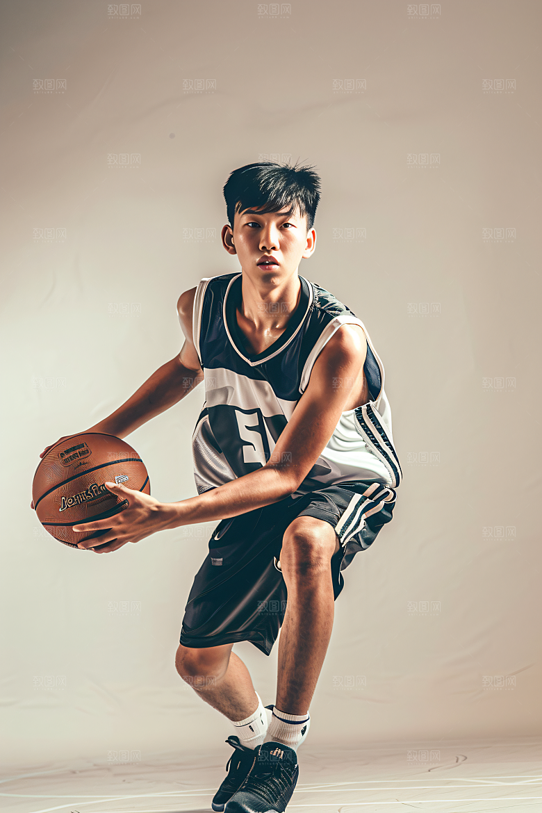 打篮球的人高清肖像摄影图