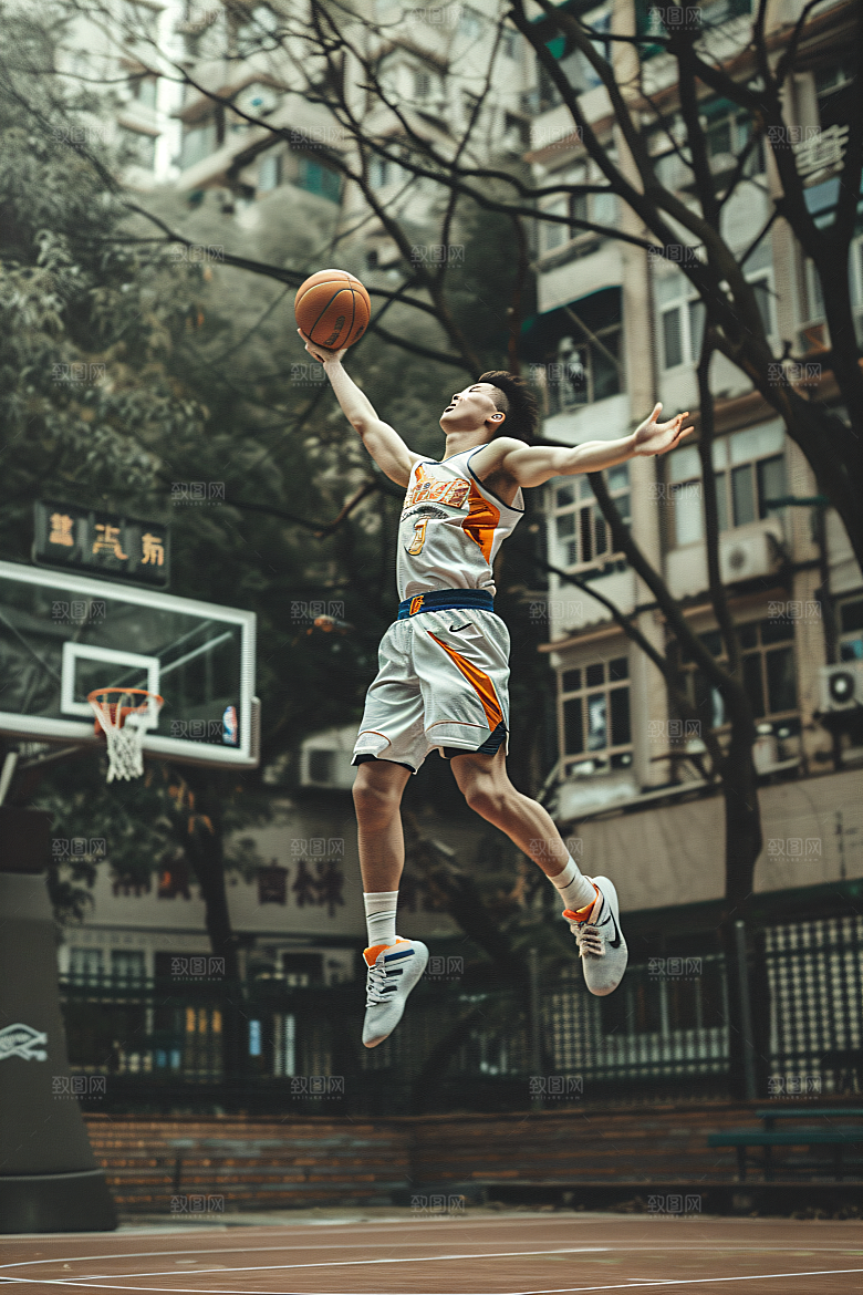 打篮球的人灌篮人物摄影图