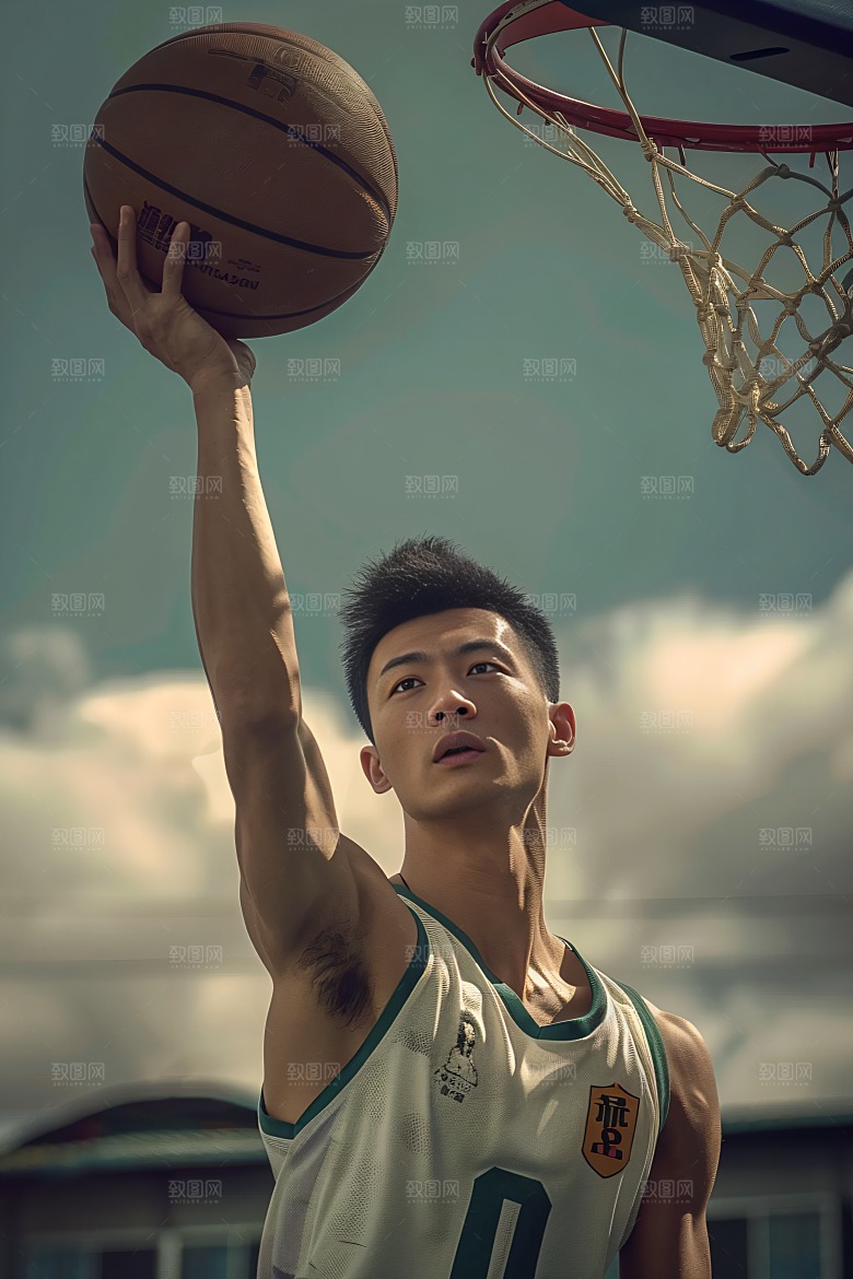 打篮球的人锻炼动感摄影图