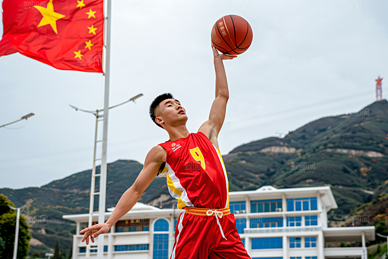 打篮球的人运动肖像摄影图