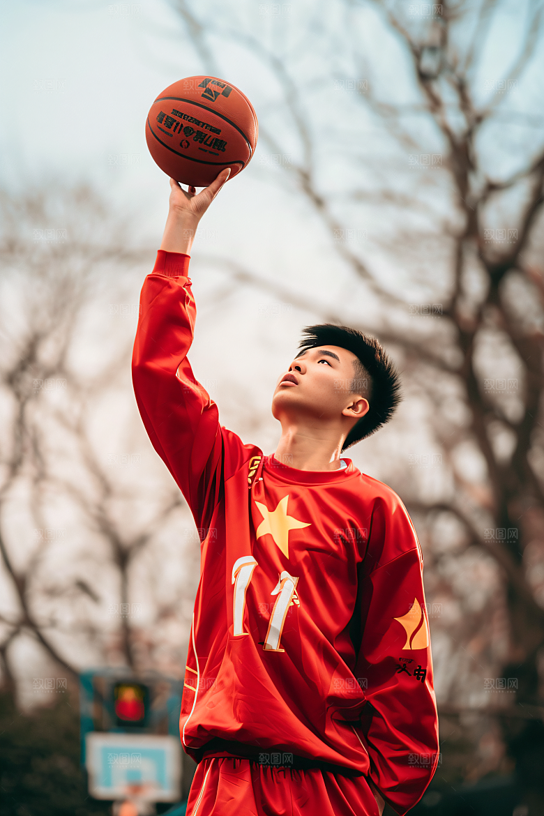 打篮球的人锻炼肖像摄影图