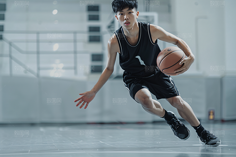 打篮球的人锻炼动感摄影图