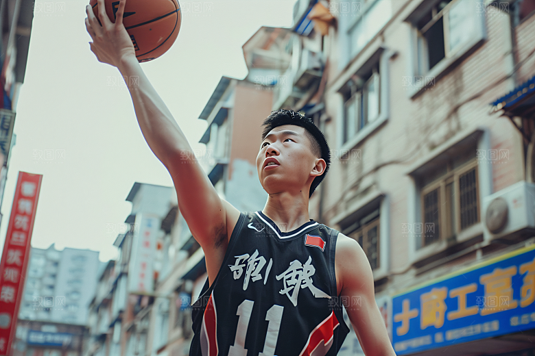打篮球的人健康青年摄影图