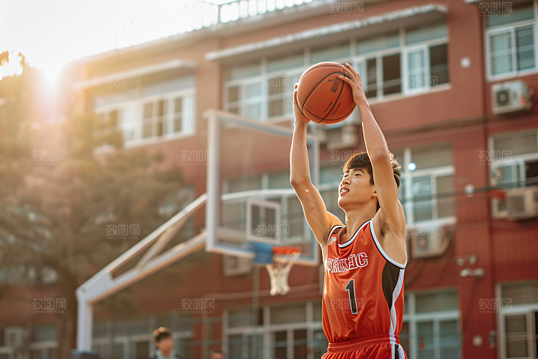打篮球的人高清锻炼摄影图