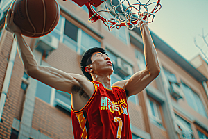 打篮球的人运动健身摄影图