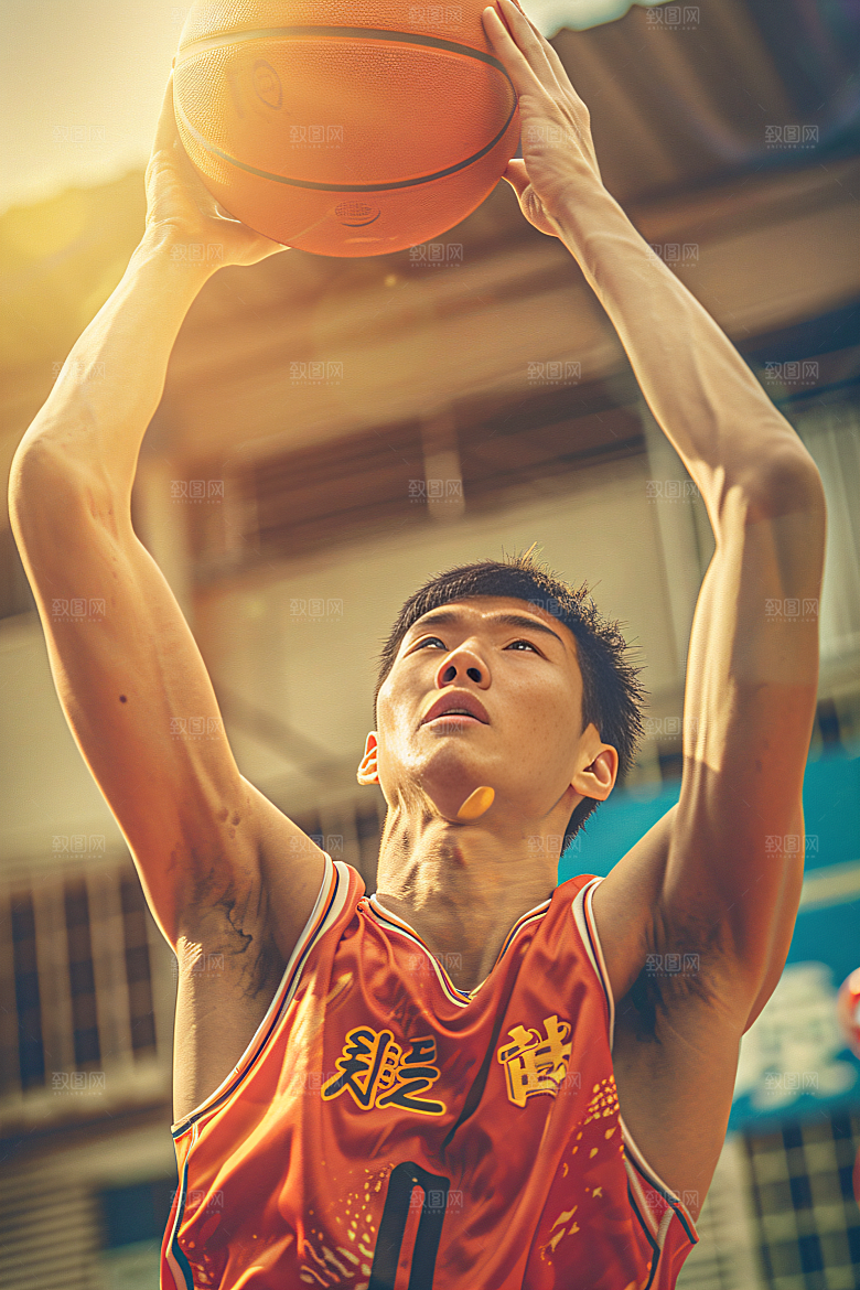 打篮球的人灌篮活力摄影图