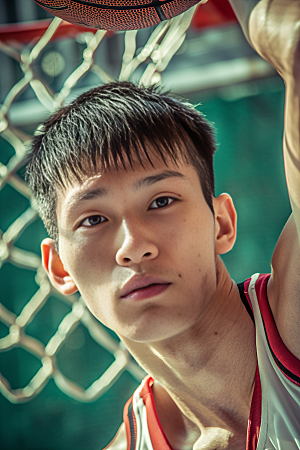 打篮球的人阳光青年摄影图