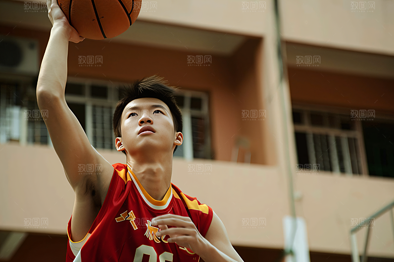 打篮球的人锻炼健身摄影图