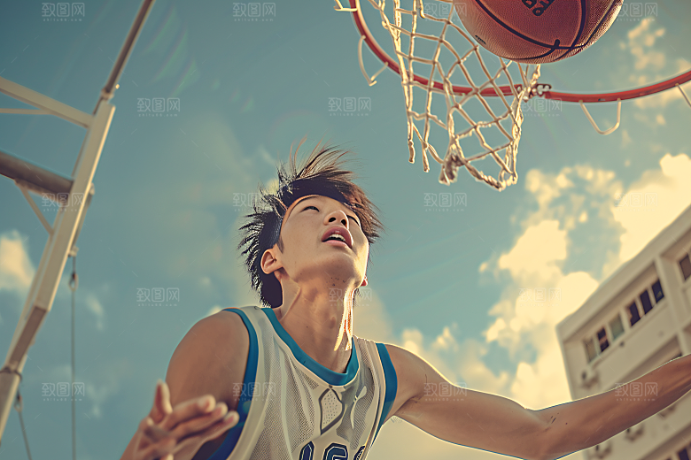 打篮球的人活力健身摄影图