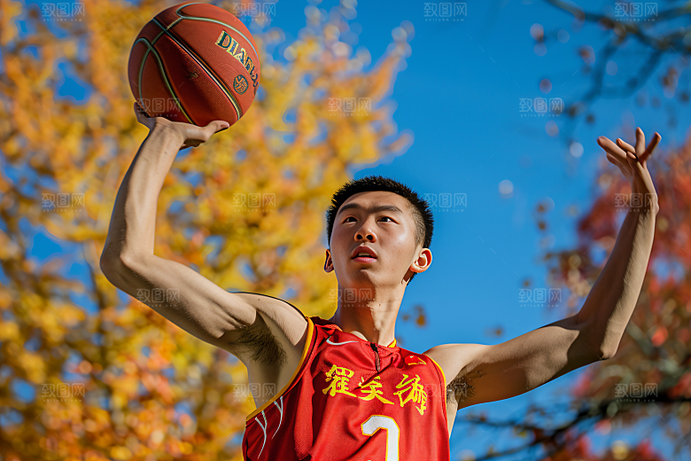 打篮球的人肖像活力摄影图