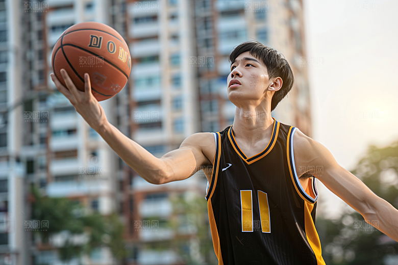 打篮球的人健康青年摄影图