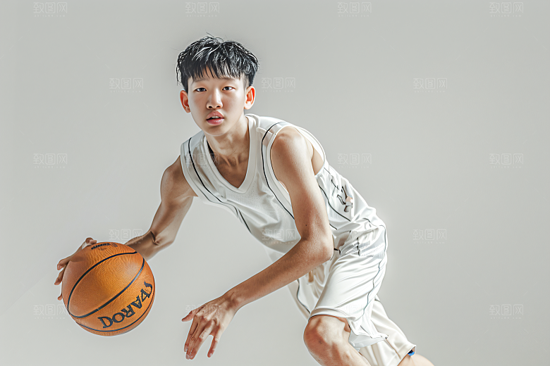 打篮球的人肖像锻炼摄影图