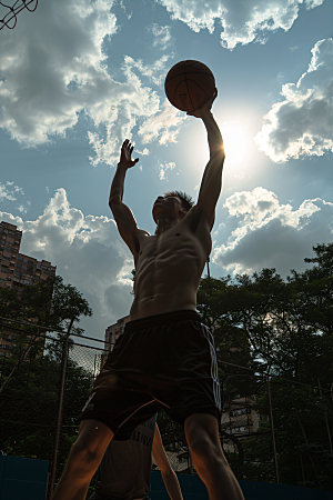 打篮球的人人物体育摄影图