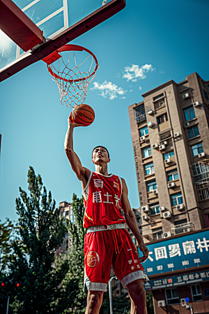 打篮球的人运动动感摄影图
