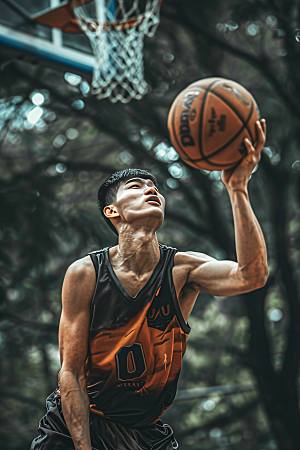 打篮球的人运动肖像摄影图