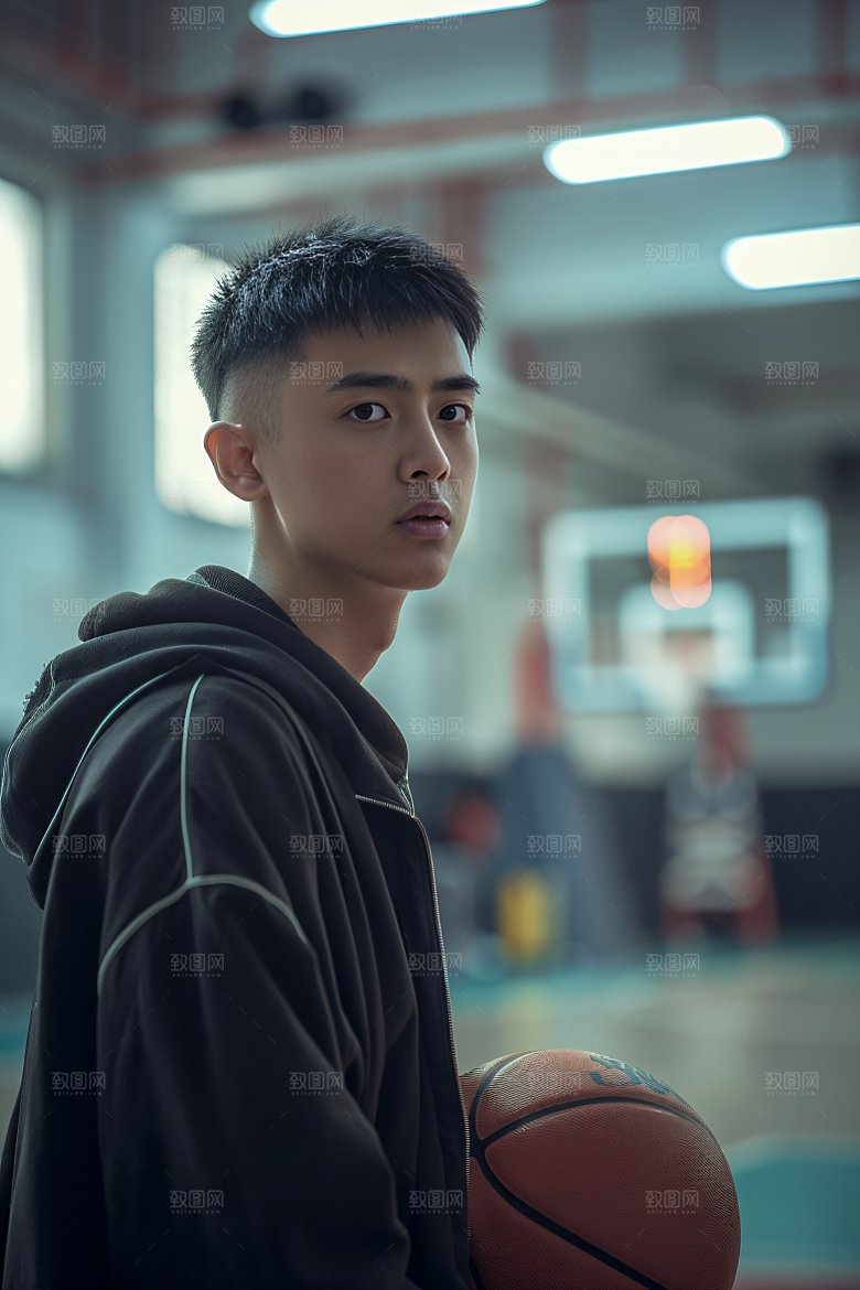 打篮球的人动感灌篮摄影图